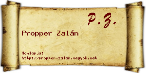 Propper Zalán névjegykártya
